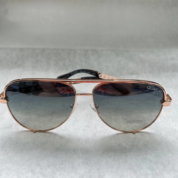 Quay Australia Polarized High Key Links Sunglasses Rose Green Fade main image 9